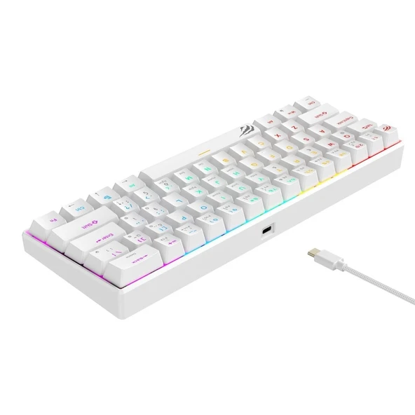 Havit Gamenote KB903L %60 Mekanik Blended Aydınlatma Oyuncu Klavyesi - 61 Tuş - Beyaz - Resim 4