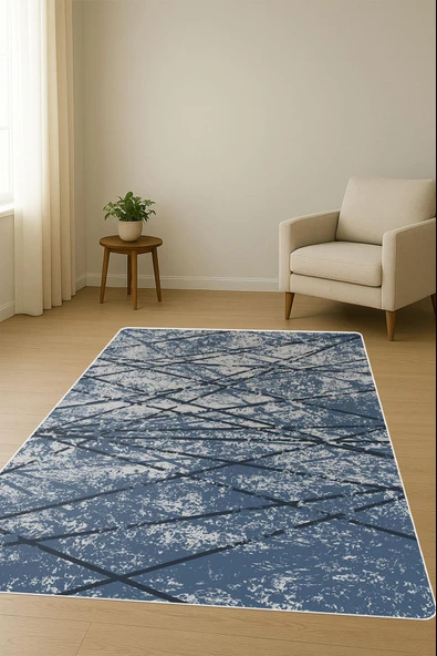 Modern Desenli Dijital Baskı Kaymaz Taban Halı H0293 Renkli 80 X 150 - Resim 2