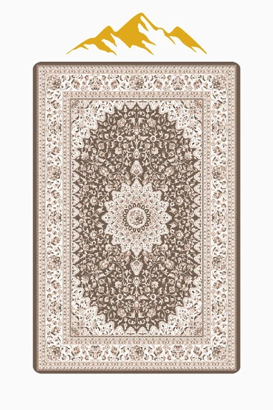 Klasik Desen Dijital Baskı Kaymaz Taban Halı H1057 Renkli 80 X 150 - Resim 3