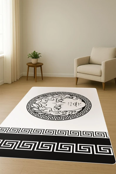 Modern Desenli Dijital Baskı Kaymaz Taban Halı H0846 Renkli 80 X 150 - Resim 2