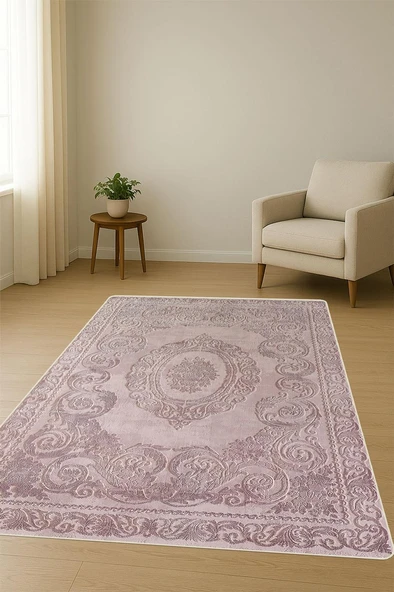 Klasik Desen Dijital Baskı Kaymaz Taban Halı H1107 Renkli 180 X 280 - Resim 2