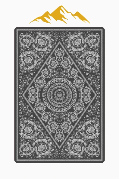 Modern Desenli Dijital Baskı Kaymaz Taban Halı H1099 Renkli 120 X 180 - Resim 3