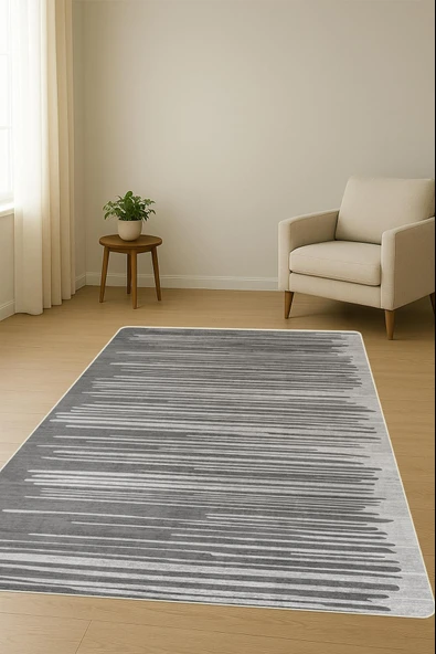 Modern Desenli Dijital Baskı Kaymaz Taban Halı H1130 Renkli 140 X 200 - Resim 2