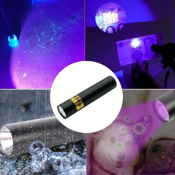 Mini Cep Boy USB İle Şarj Olan Oje Kurutucu Sahte Para Kontol LED UV Mor Işık El Feneri ürün görseli