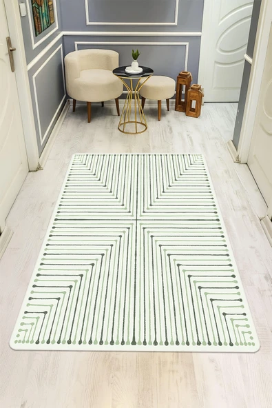 Modern Desenli Dijital Baskı Kaymaz Taban Halı H1089 Renkli 120 X 180 ürün görseli 1