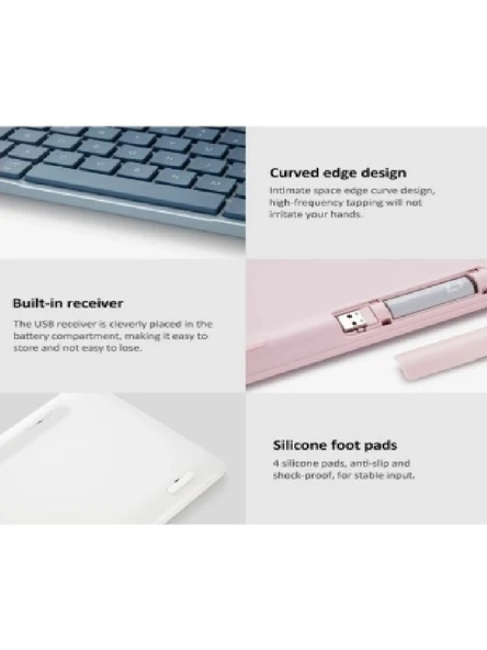 Xiaomi 85 Tuşlu Taşınabilir Çift Modlu Bluetooth Klavye Kablosuz Klavye - Resim 3