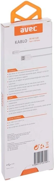 USB ŞARJ KABLOSU 1M AVEC AV-W132B - Resim 3