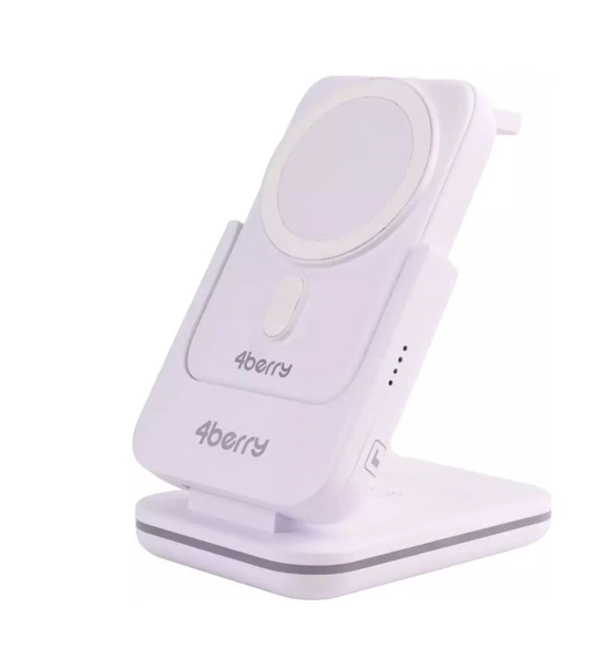 4Berry BWLM01B Beyaz 10000 mAh Hızlı Şarj MagSafe Powerbank ürün görseli