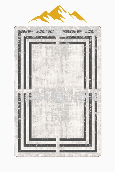 Modern Desenli Dijital Baskı Kaymaz Taban Halı H1045 Renkli 80 X 300 - Resim 3