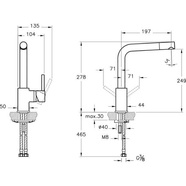 Artema Pure A42136 Eviye Bataryası, Krom - Resim 3