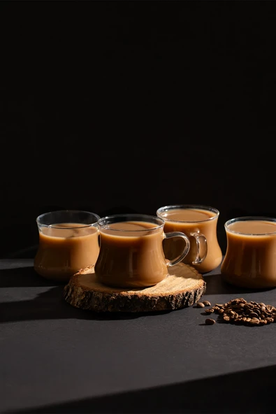 Porsima Pbt-706 Borosilikat Isıya Ateşe Dayanıklı Cam Kulplu 4lü Çay Bardağı Kahve Bardak Seti Kupa Şeffaf 250ml - Resim 4