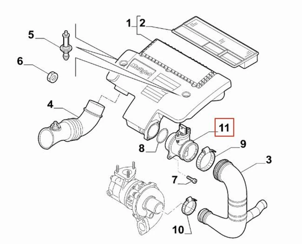 Fiat Hava Akıs Metre Olcer (debimetre) Fiorıno E6 16> - Opar 51792707 ürün görseli