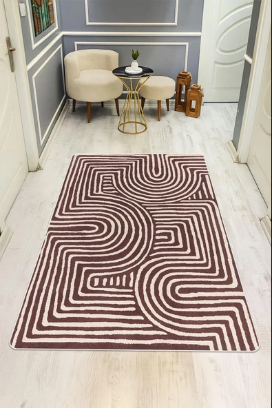 Modern Desenli Dijital Baskı Kaymaz Taban Halı H1126 Renkli 80 X 300 ürün görseli