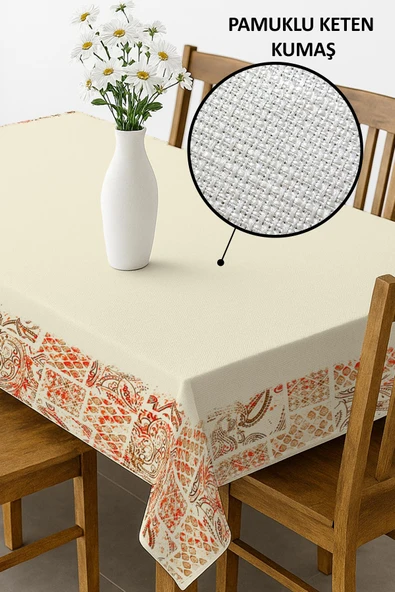 Şık Dokulu Leke Tutmaz Masa Örtüsü MSRT002 RENKLİ 150 X 200 - Resim 3