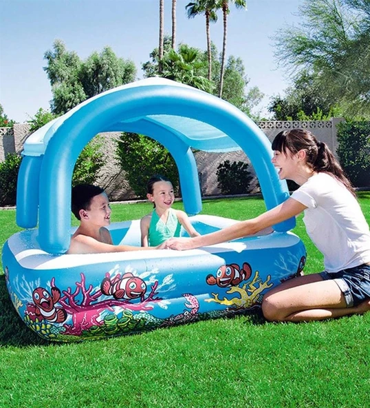 52192 ŞİŞME ZEMİN GÖLGELİKLİ 147X147X122CM - Resim 3