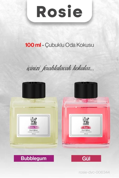 ROSIE Bubblegum ve Gül Çubuklu Oda Kokusu 100 ml ürün görseli
