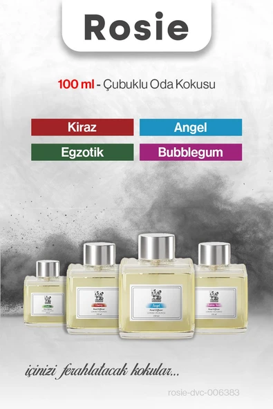 4'lü ROSIE Egzotik, Kiraz, Bubblegum ve Angel Oda Kokusu 100 ml ürün görseli