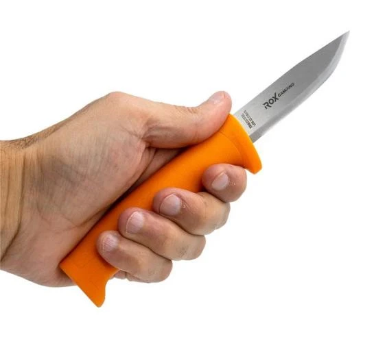 Rox Camping 0320 Bushcraft Eco Paslanmaz Çelik Kamp Bıçağı (Turuncu) - Resim 4