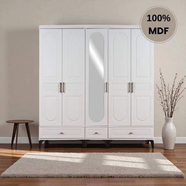 comiet Slope 5 kapaklı ayaklı tasarım country gardırop - Resim 2