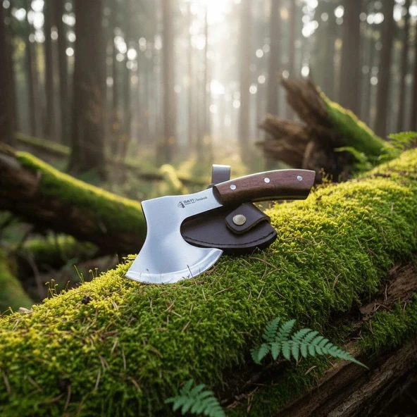 El Yapımı Yerli Üretim Deri Kılıflı Outdoor Kamp Baltası ürün görseli