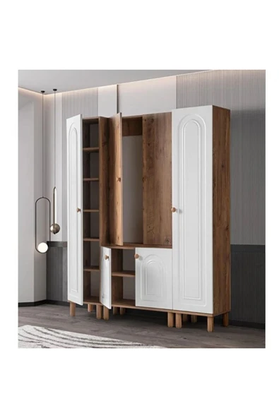 comiet Zakkum 4 kapaklı bohem ayaklı tasarım portmanto ve ayakkabılık - Resim 2