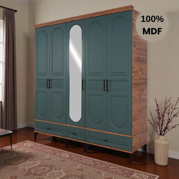 comiet Slope 5 kapaklı ayaklı tasarım country gardırop ürün görseli