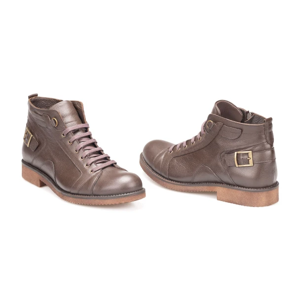 Erkek Hakiki Deri Kauçuk Tabanlı Anatomik Bilek Boy Klasik Bot - Resim 9