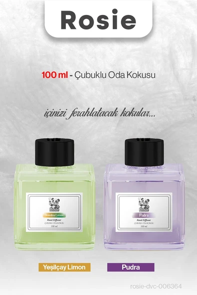 Yeşilçay Limon ve Pudra ROSIE Çubuklu Oda Kokusu 100 ml ürün görseli