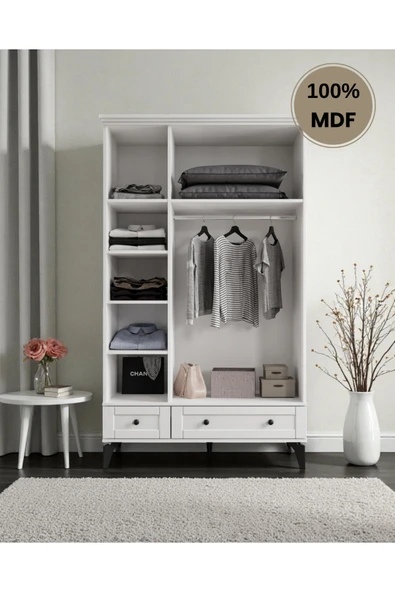 comiet Silva 3 Kapaklı Çekmeceli MDF Gardırop - Resim 3