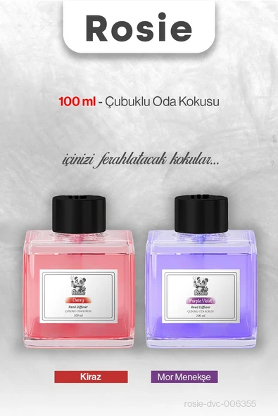 Kiraz ve Mor Menekşe ROSIE Çubuklu Oda Kokusu 100 ml ürün görseli