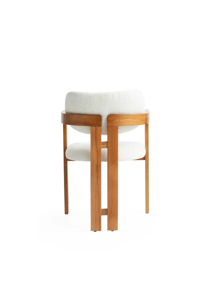 comiet Radısson teddy kumaş Ahşap Lux Sandalye - Resim 2