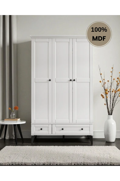 comiet Silva 3 Kapaklı Çekmeceli MDF Gardırop - Resim 2