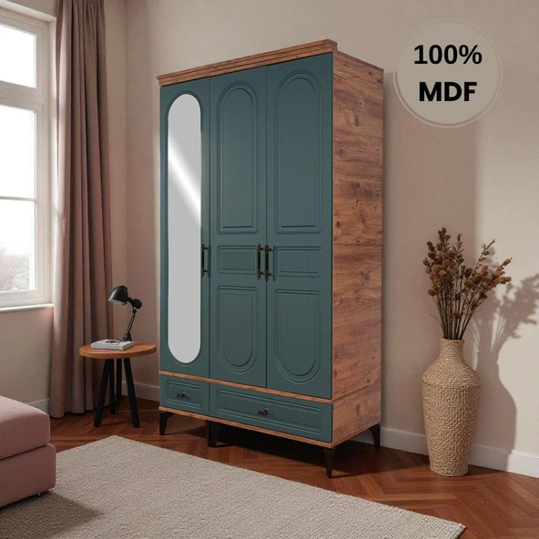 comiet Slope 3 Kapaklı Mdf Ayaklı Tasarım Country Gardırop ürün görseli