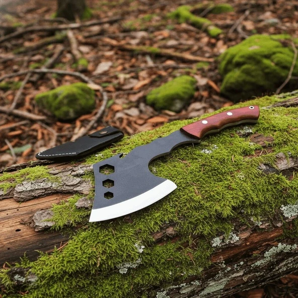 El Yapımı Yerli Üretim Deri Kılıflı Kamp Baltası ürün görseli