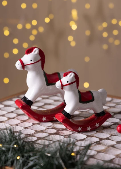 The Mia Dekoratif Yılbaşı Süsü Figür At 10x4x11 cm - Resim 2