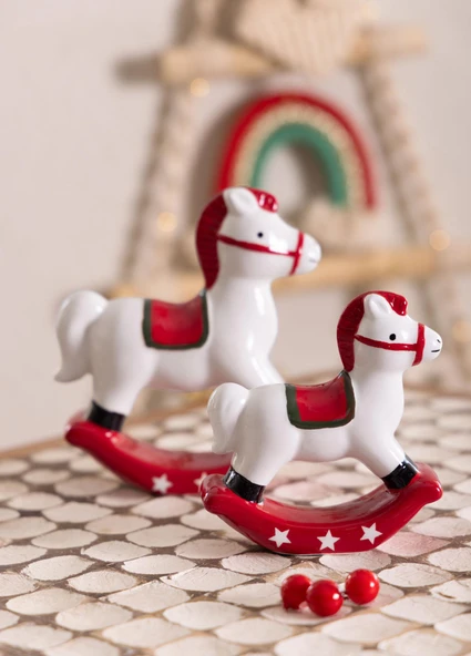 The Mia Dekoratif Yılbaşı Süsü Figür At 10x4x11 cm - Resim 3