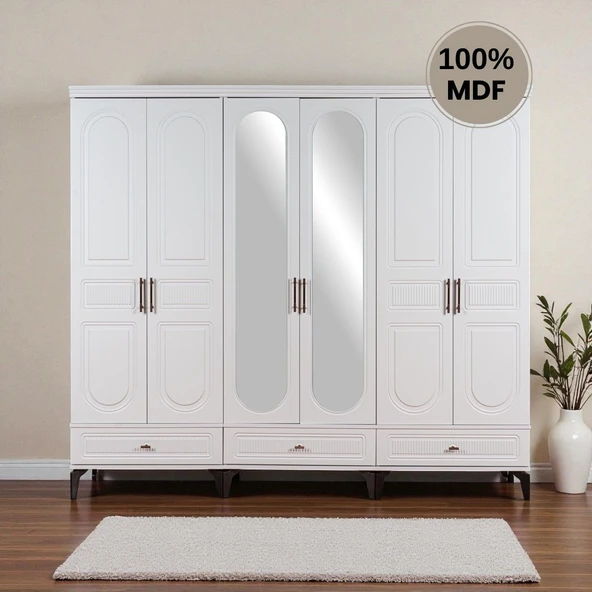 comiet Slope 6 kapaklı MDF ayaklı tasarım country gardırop ürün görseli