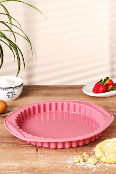 Silikon Tart Kalıbı Pembe ürün görseli