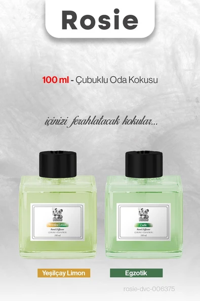 ROSIE 100 ml Egzotik ve Yeşilçay Limon Çubuklu Oda Kokusu ürün görseli