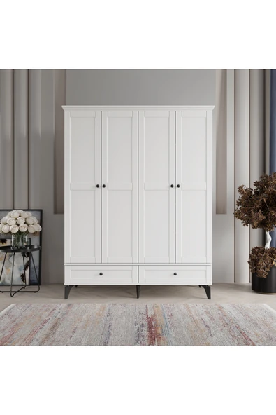 comiet Silva 4 Kapaklı Çekmeceli MDF Gardırop ürün görseli