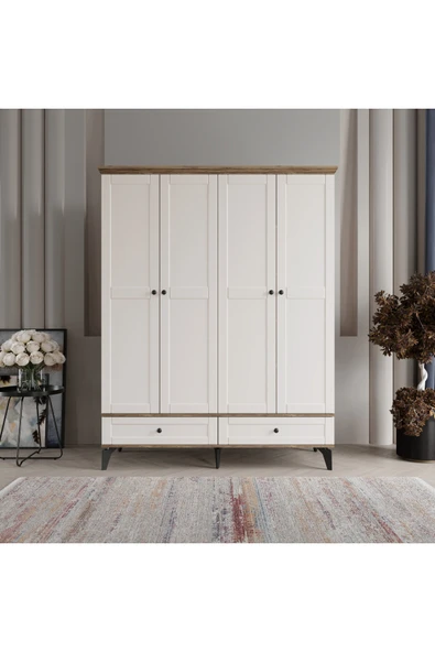 comiet Silva 4 Kapaklı Çekmeceli MDF Gardırop ürün görseli