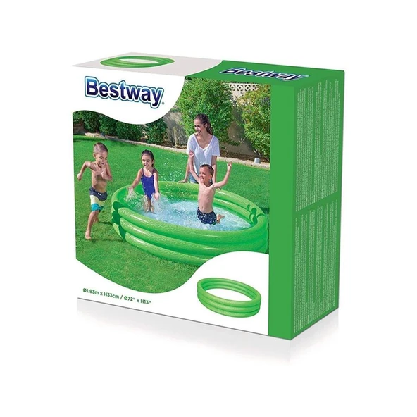 Bestway 51027 Üç Halkalı Renkli Şişme Havuz 183 X 33cm - Resim 2