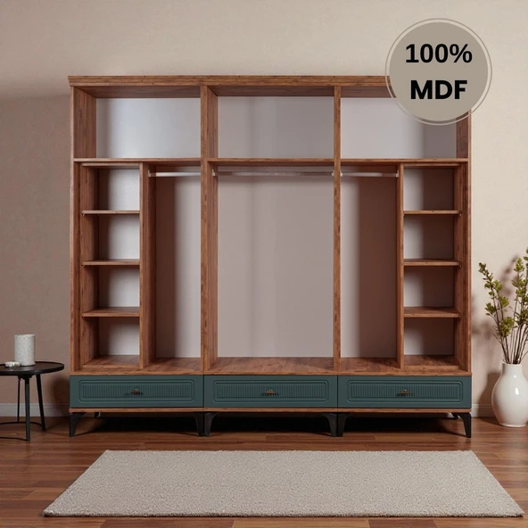 comiet Slope 6 kapaklı MDF ayaklı tasarım country gardırop - Resim 4