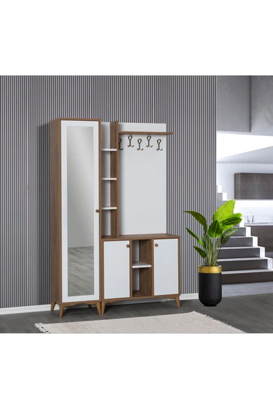 comiet Mn Aynalı raf askılık detay portmanto ayakkabılık ürün görseli