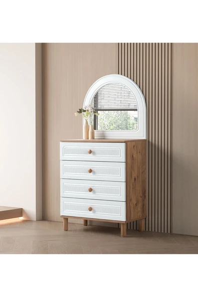 comiet Çağla 4 çekmeceli ayaklı tasarım şifonyer (AYNA DAHİL DEĞİLDİR) ürün görseli