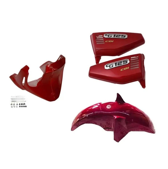 Cg Kırmızı Üçlü Set (Sakal-Çamurluk-Yankapak) ürün görseli 1