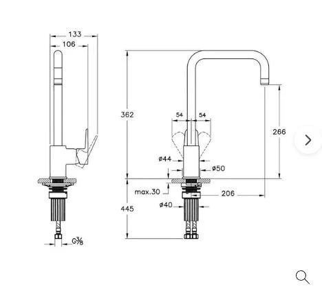 VitrA Flow Soft A43426 U Tipi Mutfak Bataryası - Resim 2
