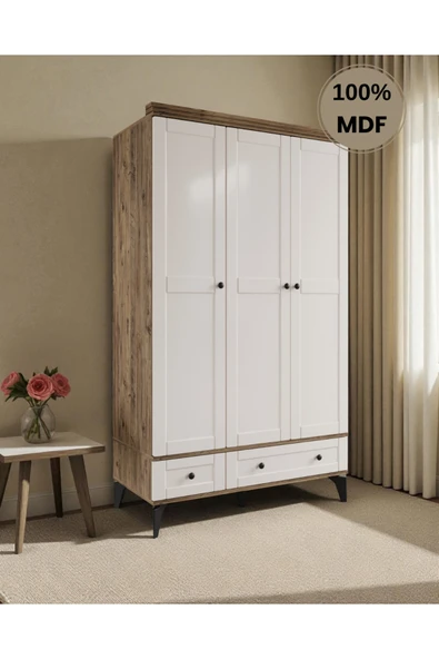 comiet Silva 3 Kapaklı Çekmeceli MDF Gardırop ürün görseli