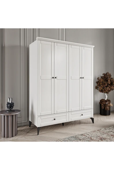 comiet Silva 4 Kapaklı Çekmeceli MDF Gardırop - Resim 2