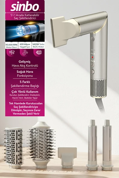 Sinbo SHD-1721 Saç Şekillendirme Cihazı - Şampanya ürün görseli 1
